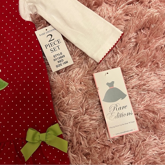 Two Piece RARE EDITIONS Christmas Tree Holiday DRESS 18 months - Picture 4 of 9